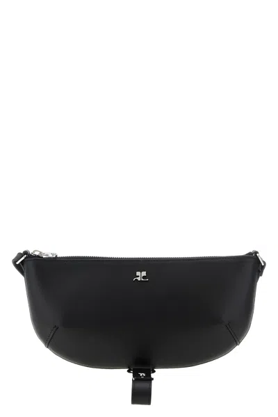 Courrèges Courreges Women Holy Eclipse Leather Shoulder Bag In Black
