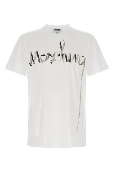 Moschino Couture Printed Cotton Tshirt In White