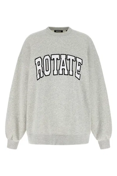 Rotate Birger Christensen Grey Crewneck Sweatshirt With Logo In Gray