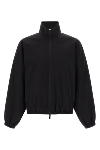 Fear Of God Nylon Zip-up Sweatshirt In Black