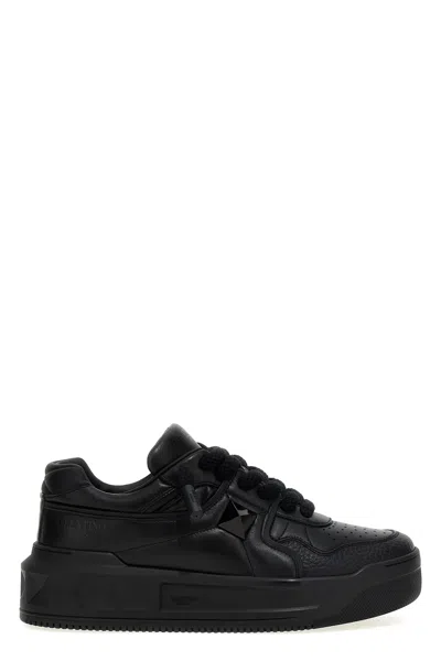 Valentino Garavani One Stud Xl Leather Low-top Sneakers In Black