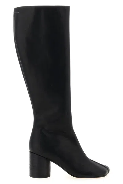 Mm6 Maison Margiela Mm6 By Maison Margiela Black Leather Tabi Boot In Black