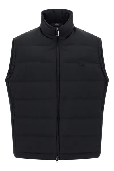 Brioni 'golf Capsule' Sleeveless Padded High Collar Vest In Blue