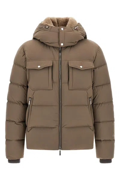Moorer Cappuccino Nylon Blend Alarick Down Jacket In Brown