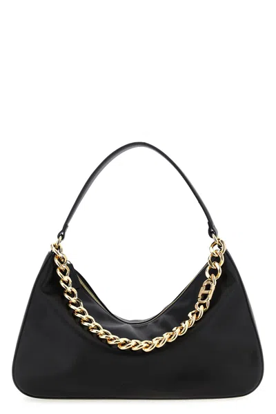 Twinset Twin-set Black Crossbody Bag With Chain Strap In Black