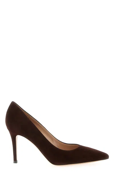 Gianvito Rossi Black Leather Suede Pumps In Black