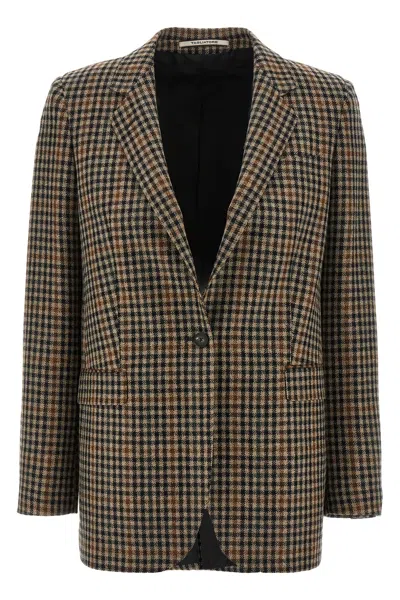 Tagliatore Checked Pattern Wool Jacket Front Pockets In Multi