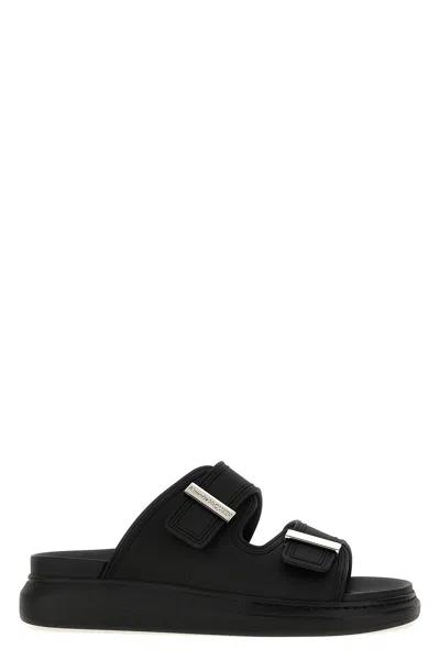 Alexander Mcqueen Black Rubber Sandals In Black
