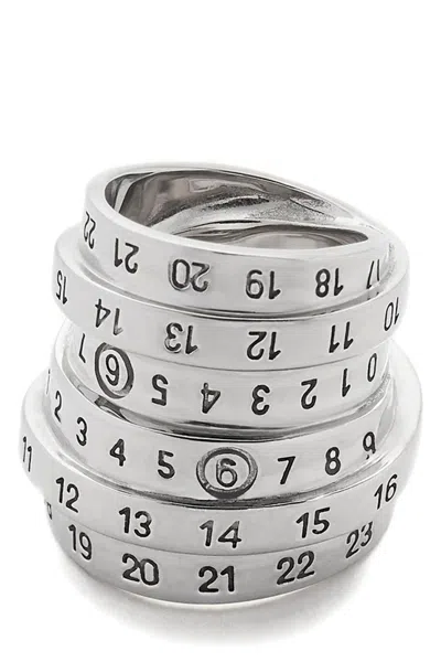 Mm6 Maison Margiela Numeric Ring In Silver