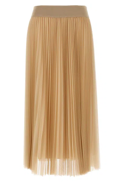 Fabiana Filippi Mesh Pleated Midi Skirt In Neutral