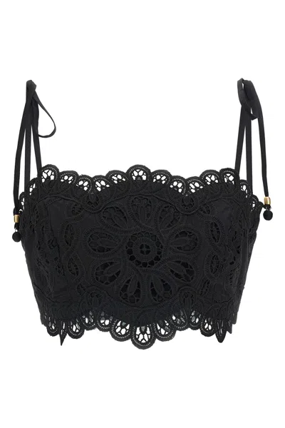 Zimmermann Rhiannon Embroidered Top In Black
