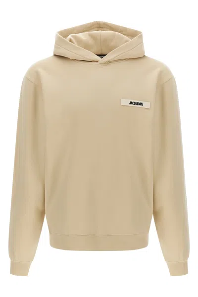 Jacquemus Le Hoodie Gros Grain In Sand