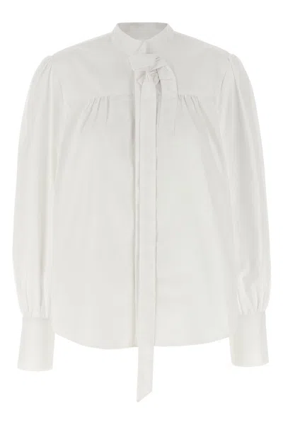 Prada Bow Shirt In White