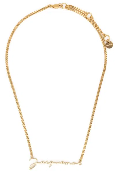 Jacquemus 'the Chain Script' Necklace In Gold