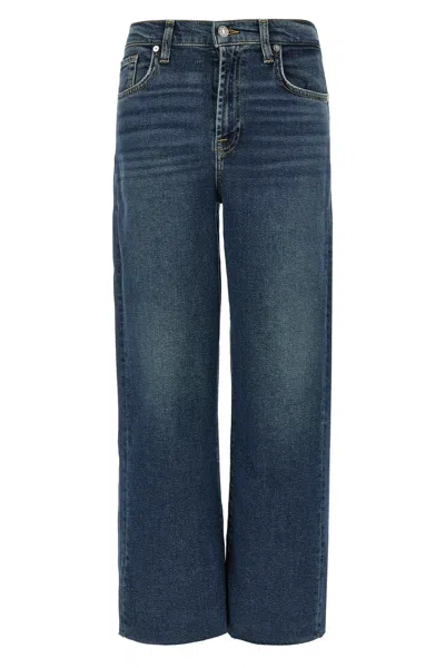 7 For All Mankind Faded Effect Cropped Jeans In Blue