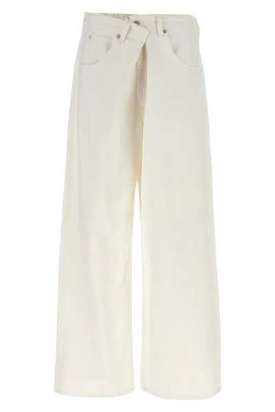 Agolde Womens Tusk Low Slung Wide-leg Mid-rise Recycled-denim Jeans In Beige