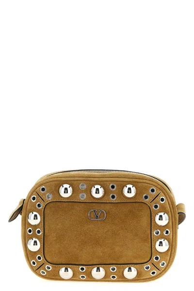 Valentino Garavani 'nellcôte' Shoulder Bag In Gold
