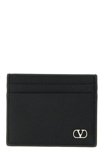 Valentino Garavani Vlogo Signature Black Calfskin Cardholder