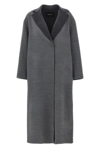Fabiana Filippi Robe Coat With Notched Lapel And Pockets In Gray