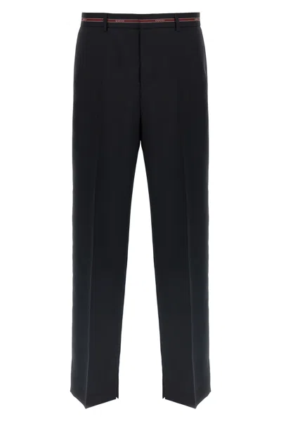 Gucci Midnight Blue Wool Pant In Black