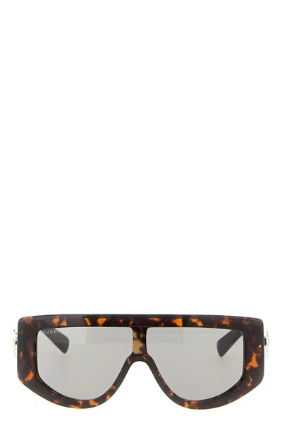 Gucci Women Rectangular Acetate Sunglasses In Brown