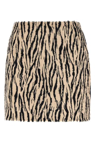 Rotate Birger Christensen Rotate Animal Print Textured Skirt With Form-fitting Design In Multi