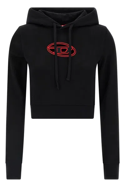 Diesel F-slimmy Cotton Blend Sweatshirt In Black
