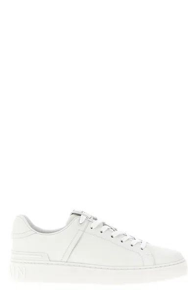 Balmain B-court Sneakers - Leather - White In White