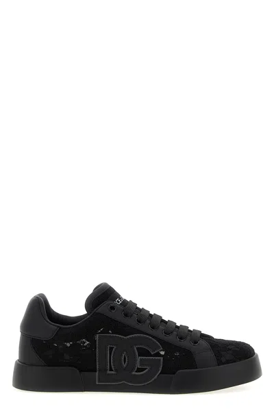 Dolce & Gabbana Taormina Casual Low-top Lace Sneakers In Black