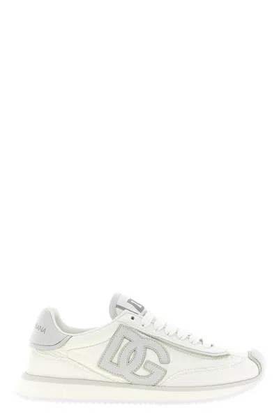 Dolce & Gabbana Dg Cushion White Low Top Sneakers In Mixed Materials Woman In Multi