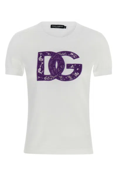 Dolce & Gabbana Crew Neck Lace T-shirt In White