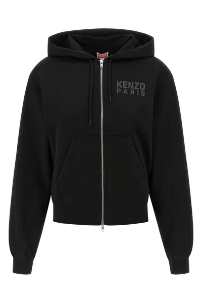 Kenzo 'happy Tiger' Hoodie Featuring Front Pockets In Black