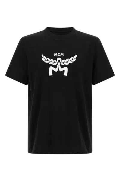 Mcm Men's Cotton Crew-neck T-shirt In Black