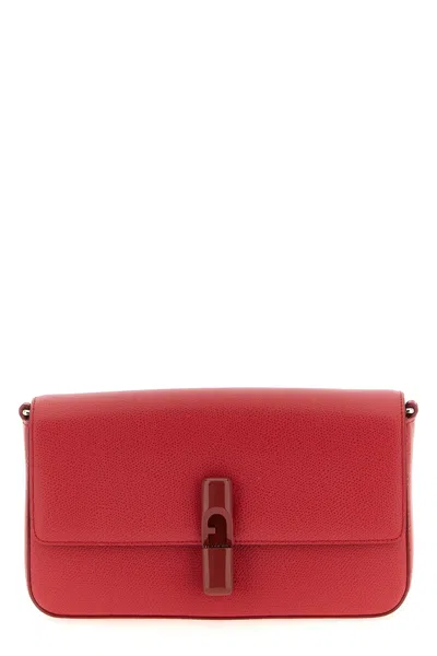Furla Iride Small Red Leather Crossbody Bag In Red