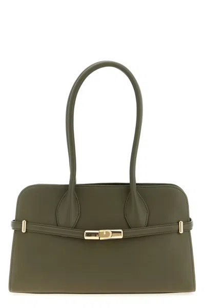 Furla Goccia Dome M Shoulder Bag In Green
