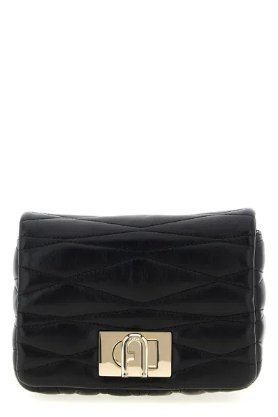 Furla 1927 Leather Mini Crossbody Bag In Black