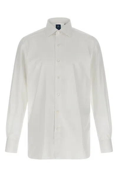 Finamore 1925 Timeless White Button-down Shirt With Structured Collar In Multi