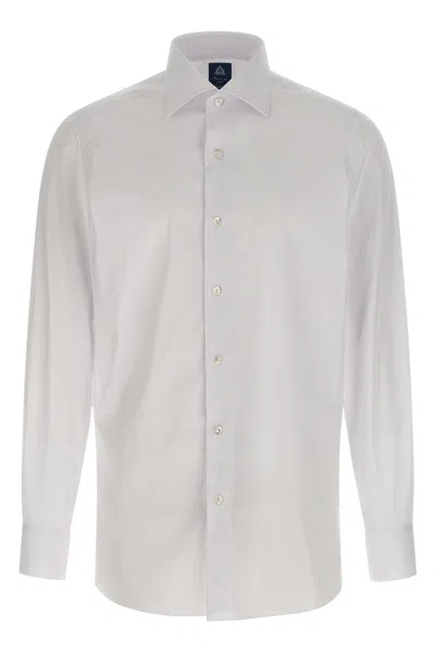 Finamore 1925 Timeless White Button-down Shirt With Structured Collar In Multi