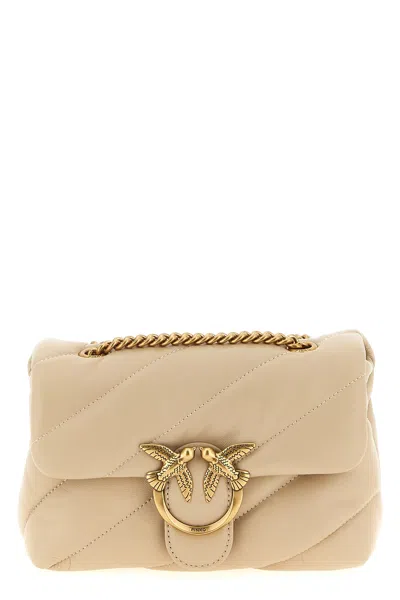 Pinko Classic Love Bag Puff Maxi Quilt Crossbody Bag In Nude