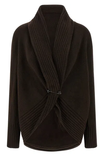 Alberta Ferretti Alexander Mcqueen Black Cotton Blend Dresses In Brown