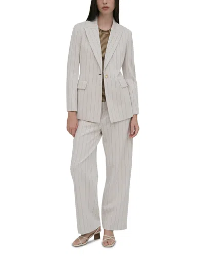Rosetta Getty Pinstripe Peak Lapel Jacket In White