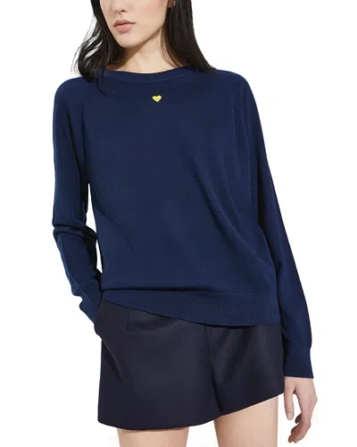 Max & Co . Merino Wool Crewneck Sweater In Blue
