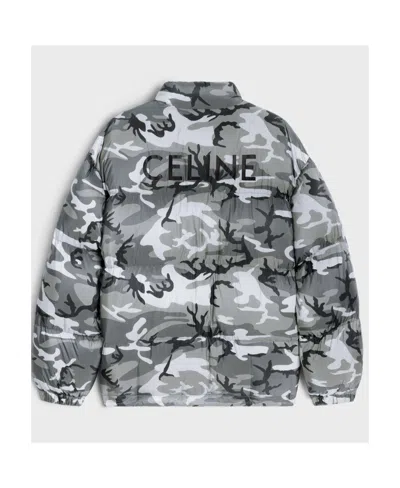 Celine Short Down Jacket In Nylon In Gray