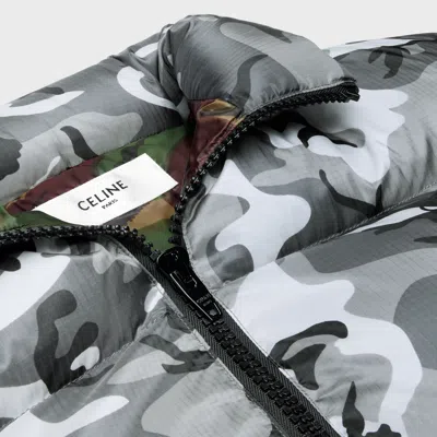 Celine Short Down Jacket In Nylon In Gray