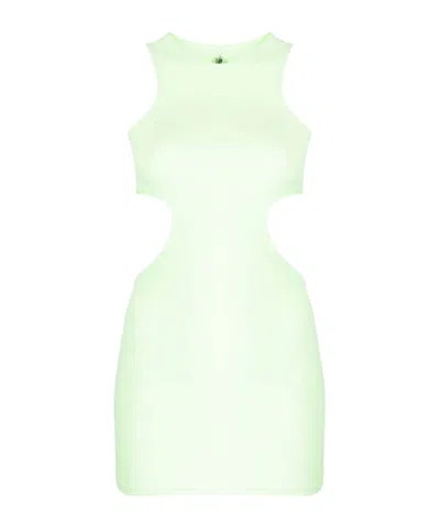 Reina Olga Sleeveless Bodycon Minidress With Cut-out In Green