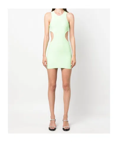 Reina Olga Sleeveless Bodycon Minidress With Cut-out In Green
