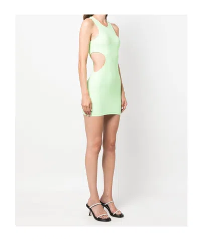 Reina Olga Sleeveless Bodycon Minidress With Cut-out In Green