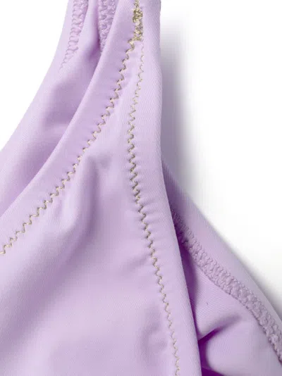 Reina Olga Guia Scrunch Detailed Triangle Bikini Set In Purple