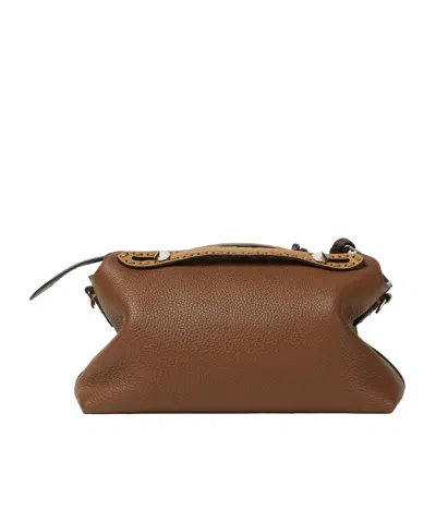 Fendi Michael Kors Black Leather Bags In Brown