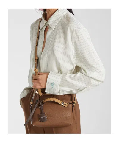 Fendi By The Way Selleria Mini Gianduia Colour Women In Brown